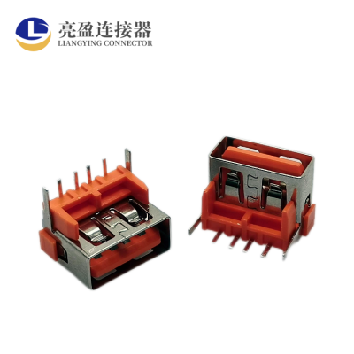 USB 短体10.0正向母座 垫高型后两脚插板加高款